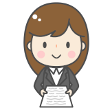 書類を手渡す女性のイラスト