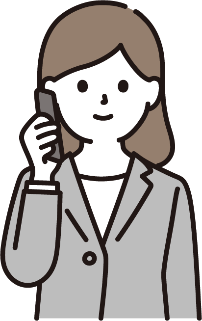 電話を受ける女性のイラスト