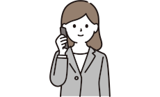 電話を受ける女性のイラスト
