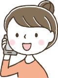 電話をする女性のイラスト