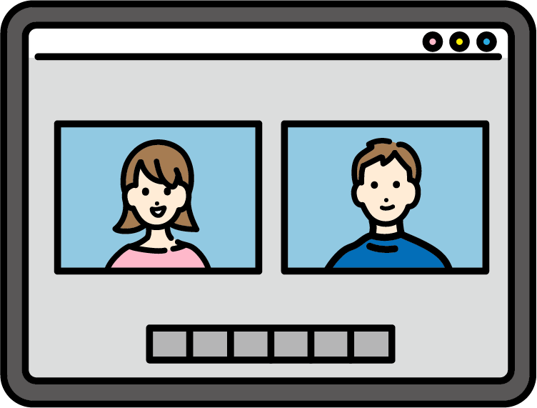 web会議の画面のイラスト