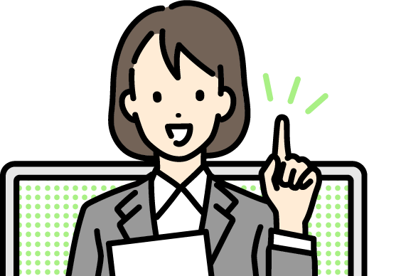 本を持って伝える女性のイラスト